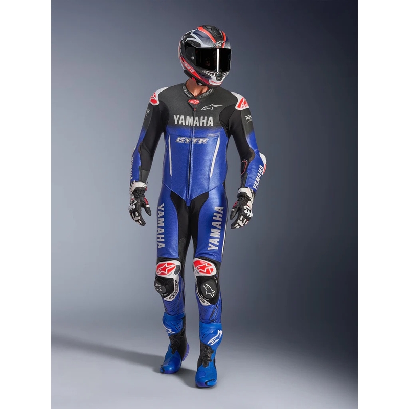 Jednodijelno kožno motociklističko odijelo Alpinestars GP-R7 YAMAHA GYTR TECH-AIR kompatibilno s kolekcijom plavo-crno-bijelo-crveno