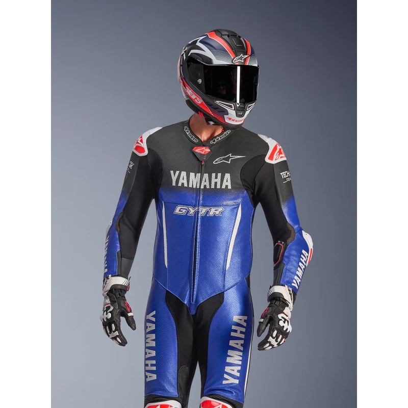 Jednodijelno kožno motociklističko odijelo Alpinestars GP-R7 YAMAHA GYTR TECH-AIR kompatibilno s kolekcijom plavo-crno-bijelo-crveno