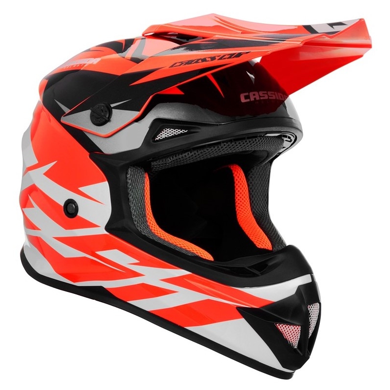 Motocross kaciga Cassida Cross Cup Two crno-bijelo-sivo-fluo narančasta