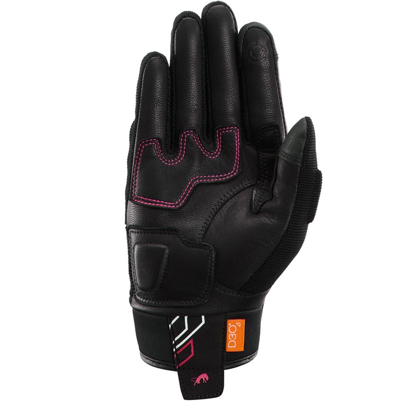 Ženske moto rukavice Furygan Jet Neon D3O® Evo crno-bijelo-roza