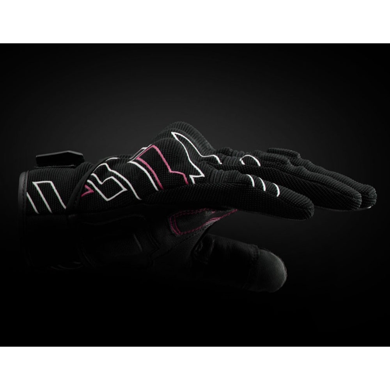 Ženske moto rukavice Furygan Jet Neon D3O® Evo crno-bijelo-roza