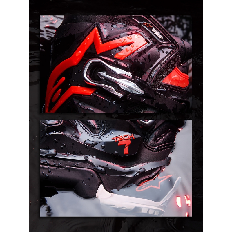Alpinestars TECH 7 Enduro Drystar motociklističke čizme crno-fluo crveno-bijele