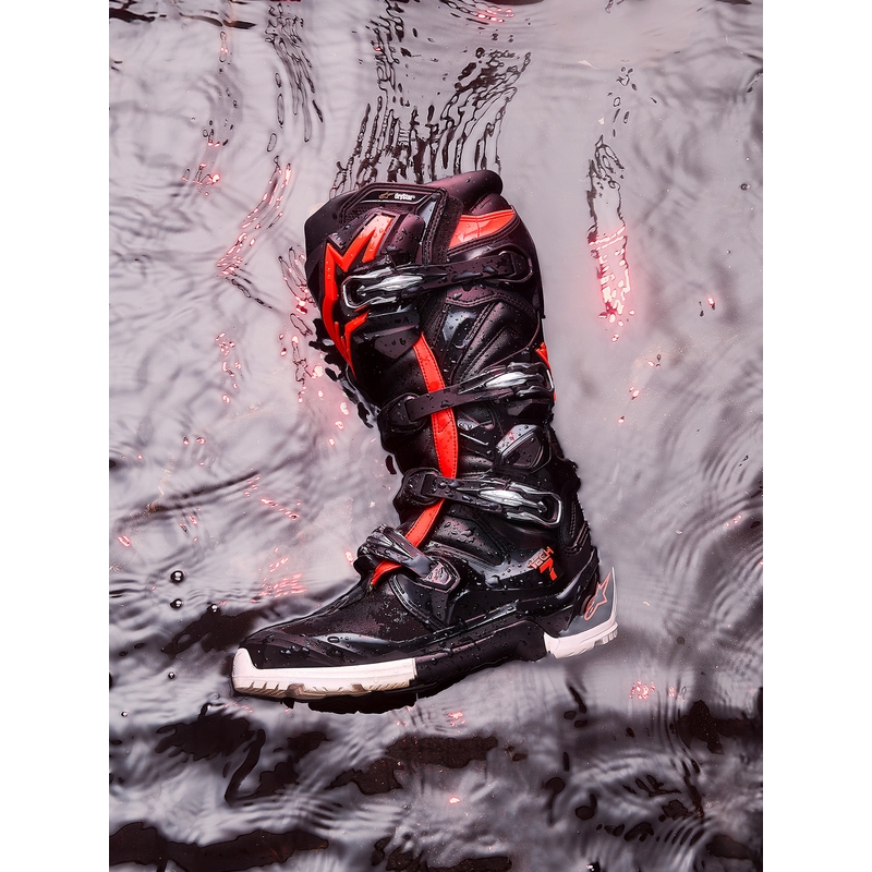 Alpinestars TECH 7 Enduro Drystar motociklističke čizme crno-fluo crveno-bijele