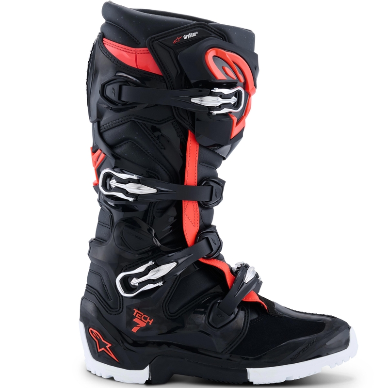 Alpinestars TECH 7 Enduro Drystar motociklističke čizme crno-fluo crveno-bijele