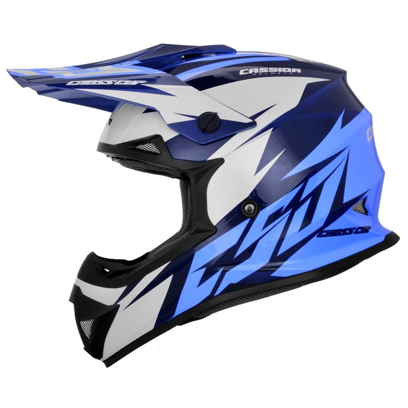 Cassida Cross Cup Two kaciga za motocross crno-bijelo-plava