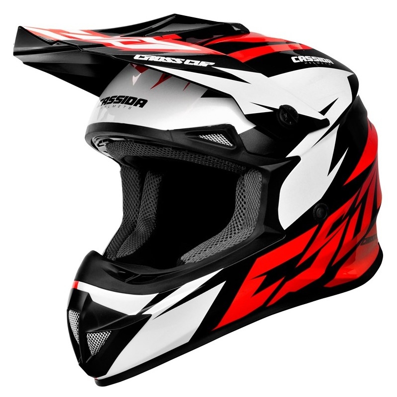 Cassida Cross Cup Two kaciga za motocross crno-bijelo-crvena