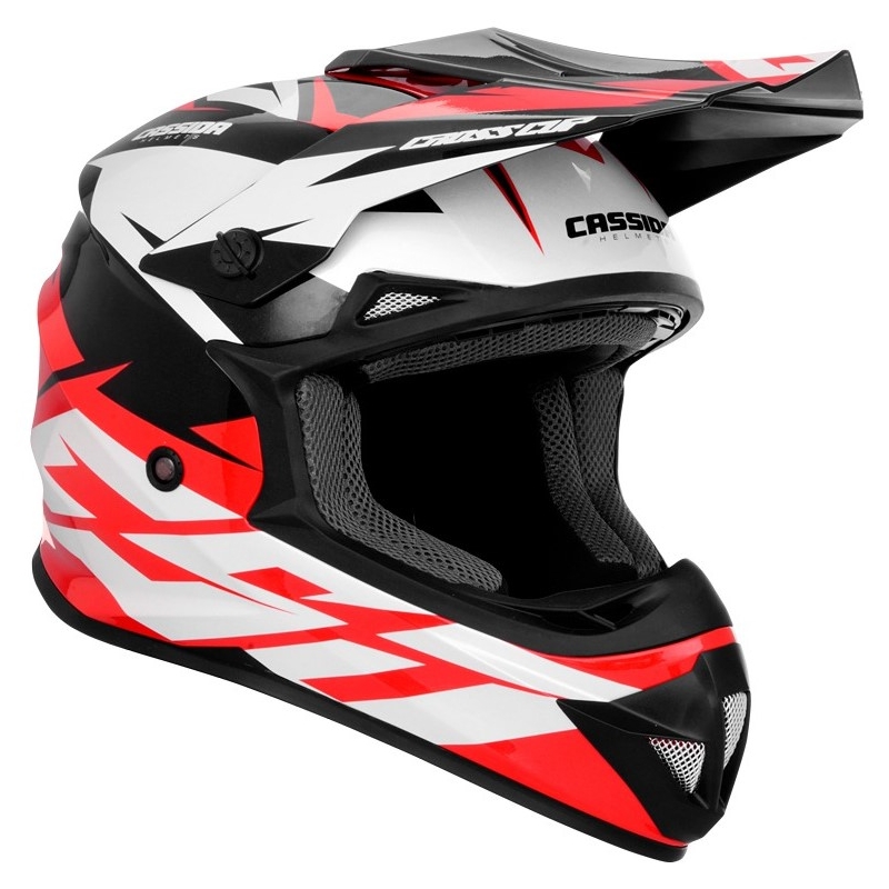 Cassida Cross Cup Two kaciga za motocross crno-bijelo-crvena