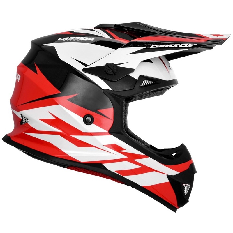 Cassida Cross Cup Two kaciga za motocross crno-bijelo-crvena