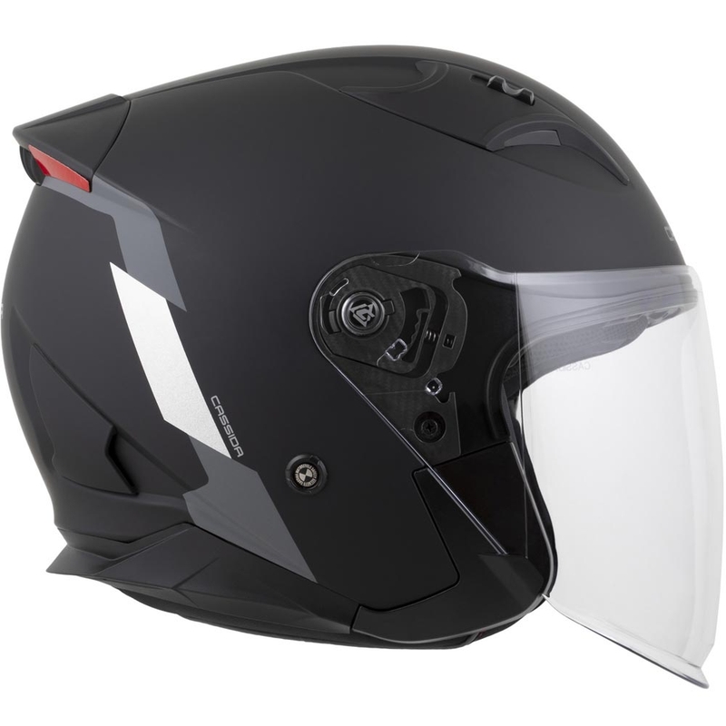 Cassida Reflex 2.0 zaštitna kaciga za motocikl otvorenog tipa, mat crno-sivo-reflektirajuća srebrna