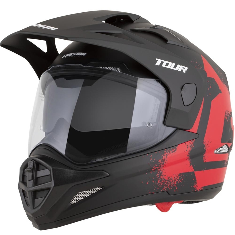 Enduro motociklistička kaciga Cassida Tour 2.0 Crew mat crno-crvena