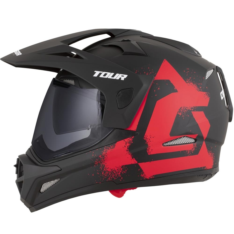Enduro motociklistička kaciga Cassida Tour 2.0 Crew mat crno-crvena