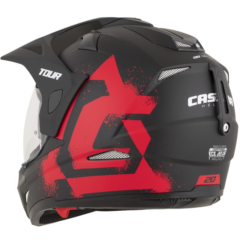 Enduro motociklistička kaciga Cassida Tour 2.0 Crew mat crno-crvena