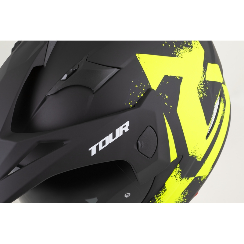 Enduro motociklistička kaciga Cassida Tour 2.0 Crew mat crno-fluo žuta