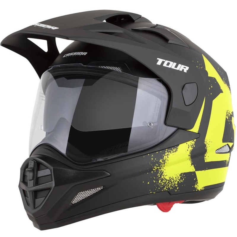 Enduro motociklistička kaciga Cassida Tour 2.0 Crew mat crno-fluo žuta