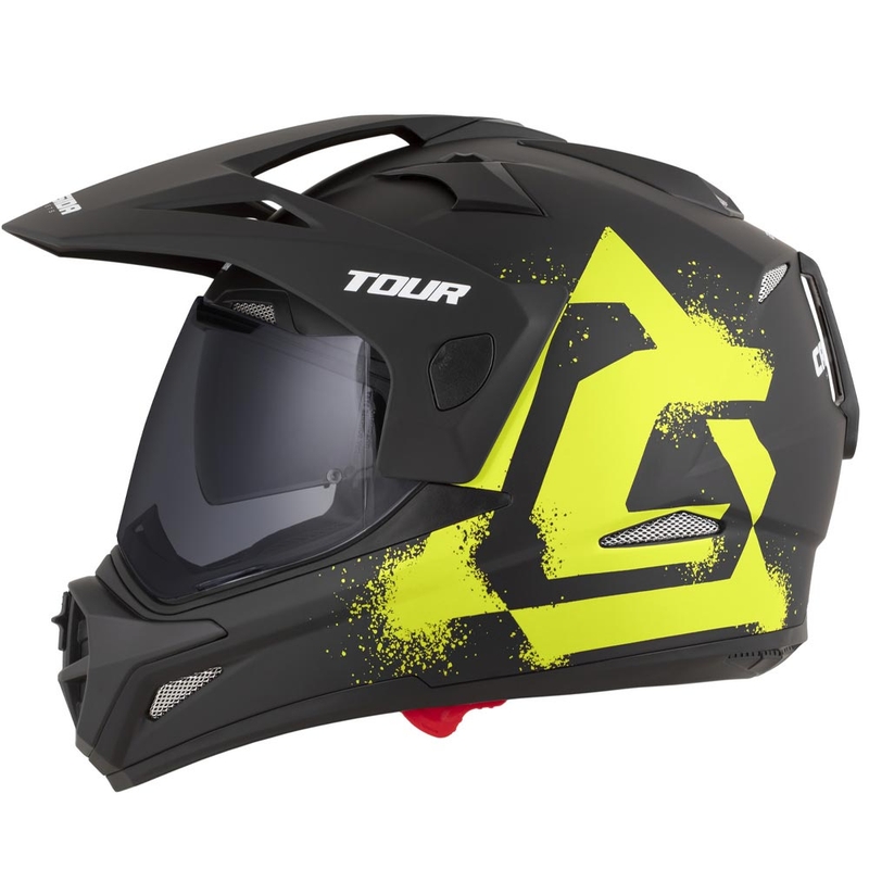 Enduro motociklistička kaciga Cassida Tour 2.0 Crew mat crno-fluo žuta