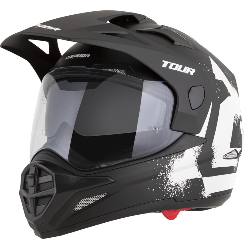 Enduro motociklistička kaciga Cassida Tour 2.0 Crew mat crno-bijela