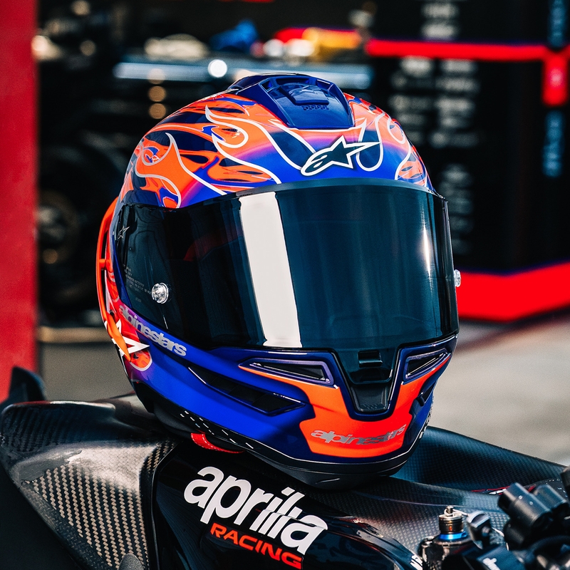 Alpinestars Supertech R-10 Flyte full-face motociklistička kaciga Jorge Martin ljubičasto-crvena