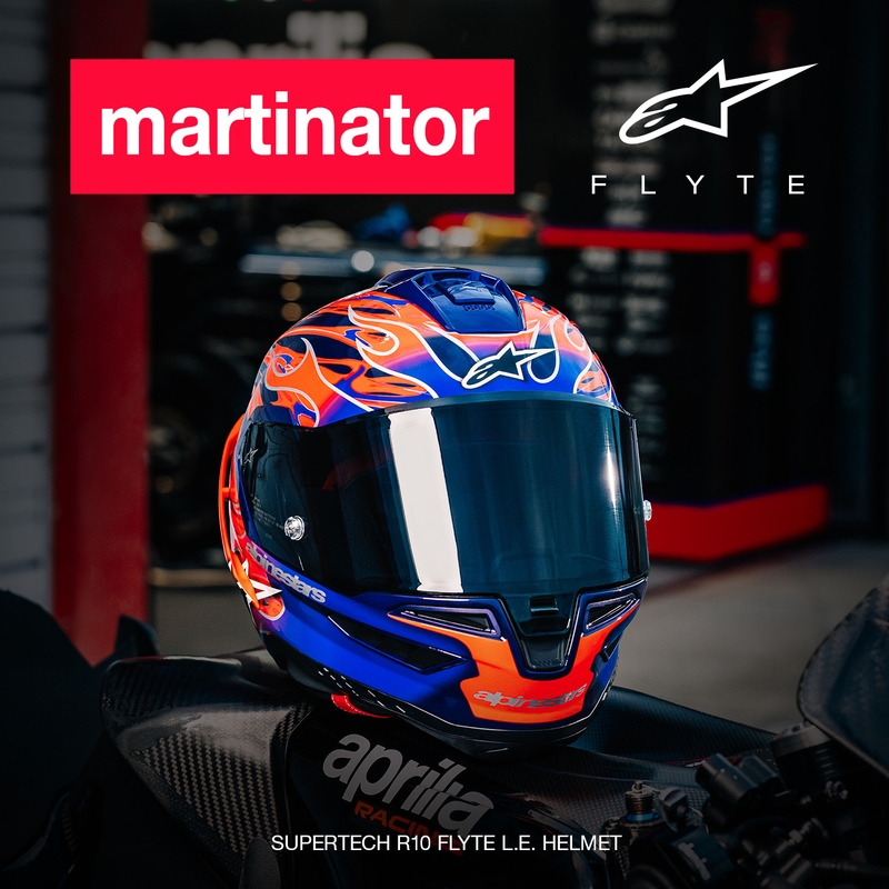 Alpinestars Supertech R-10 Flyte full-face motociklistička kaciga Jorge Martin ljubičasto-crvena