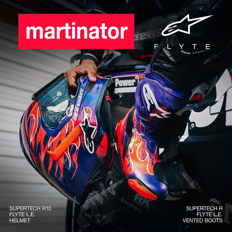 Alpinestars Supertech R-10 Flyte full-face motociklistička kaciga Jorge Martin ljubičasto-crvena