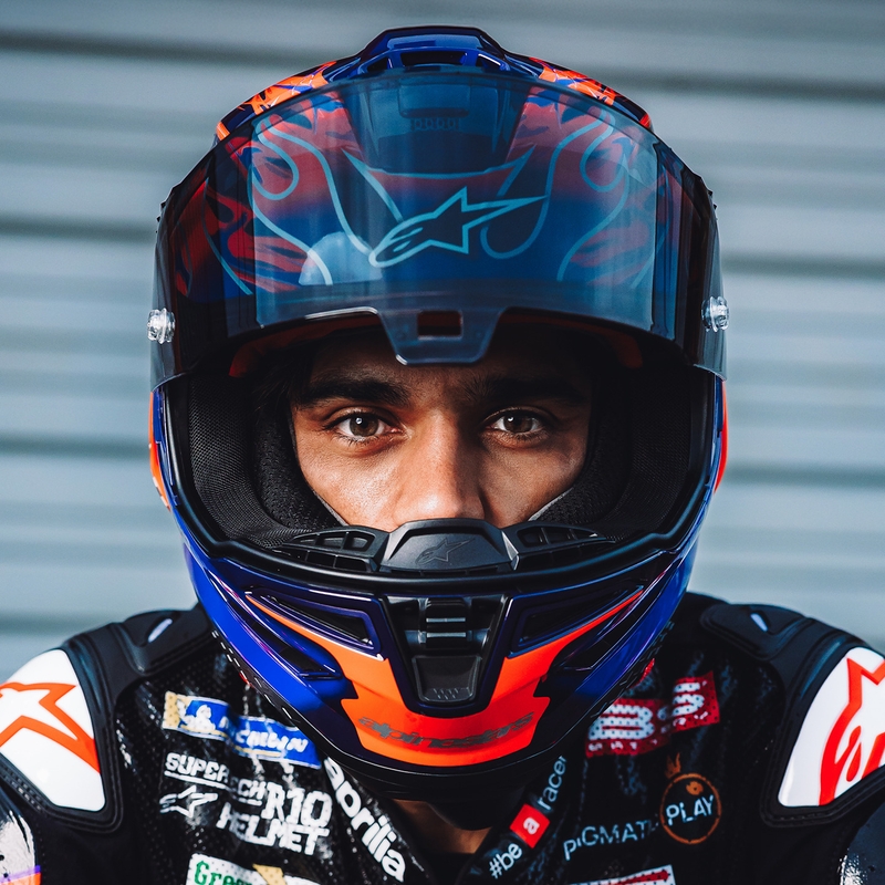 Alpinestars Supertech R-10 Flyte full-face motociklistička kaciga Jorge Martin ljubičasto-crvena