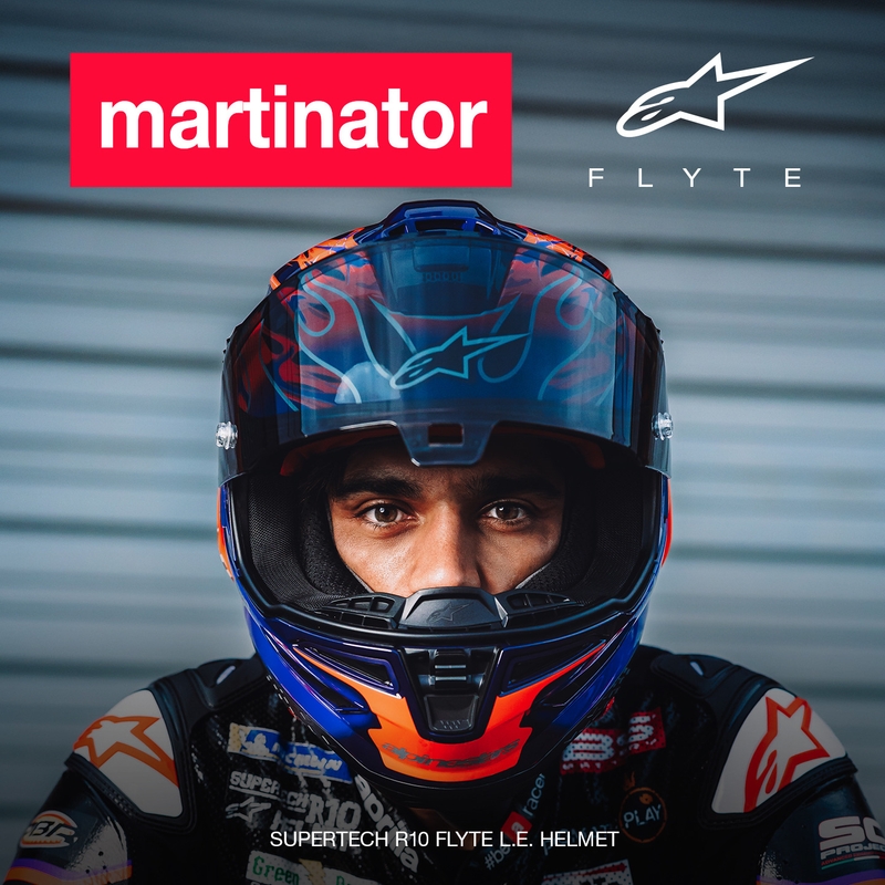 Alpinestars Supertech R-10 Flyte full-face motociklistička kaciga Jorge Martin ljubičasto-crvena