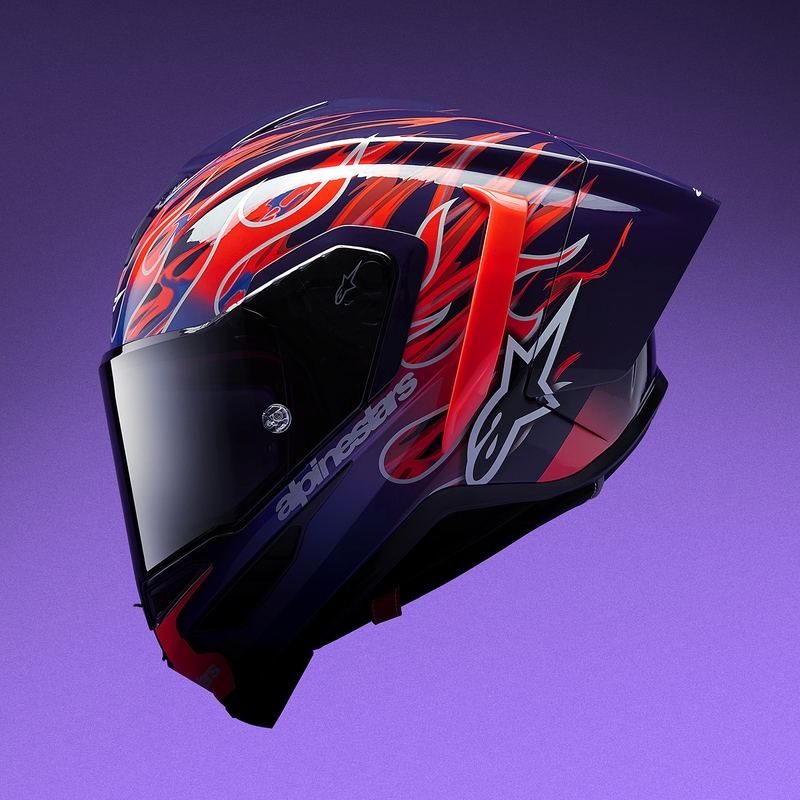 Alpinestars Supertech R-10 Flyte full-face motociklistička kaciga Jorge Martin ljubičasto-crvena
