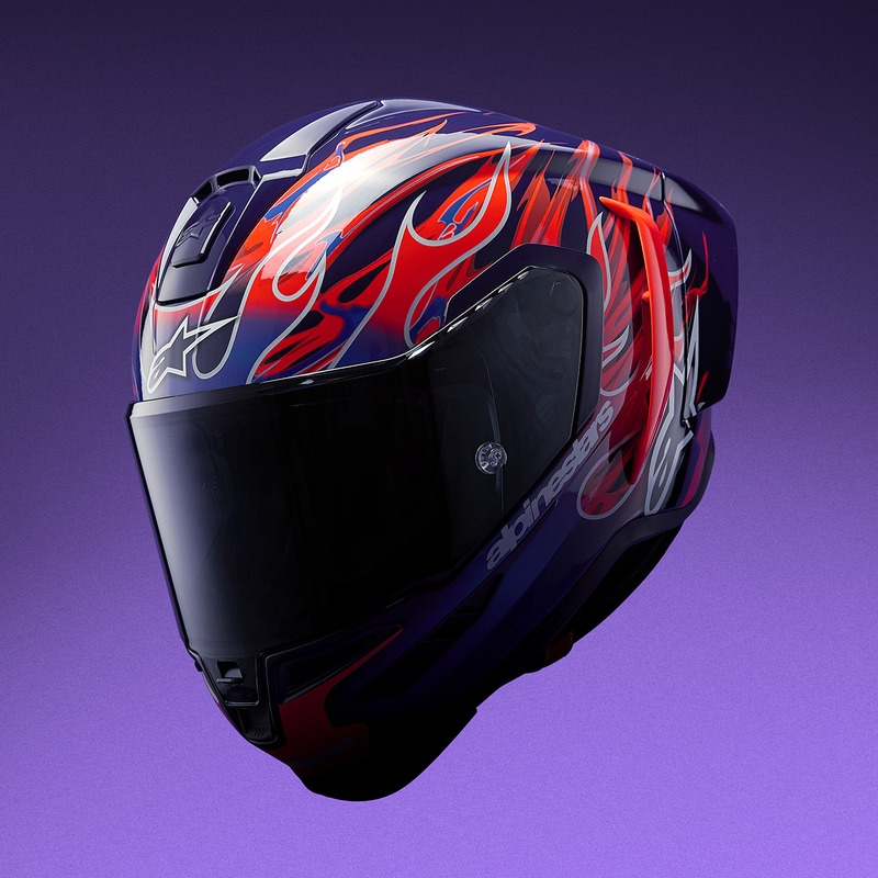 Alpinestars Supertech R-10 Flyte full-face motociklistička kaciga Jorge Martin ljubičasto-crvena