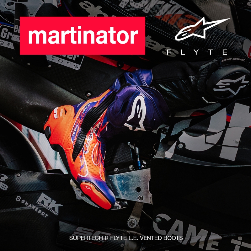 Alpinestars Supertech R Vented Flyte motociklističke čizme ograničeno izdanje Jorge Martin ljubičasto-crveno-crne