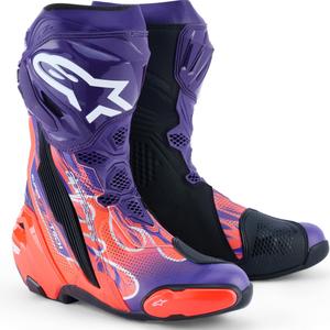 Alpinestars Supertech R Vented Flyte motociklističke čizme ograničeno izdanje Jorge Martin ljubičasto-crveno-crne