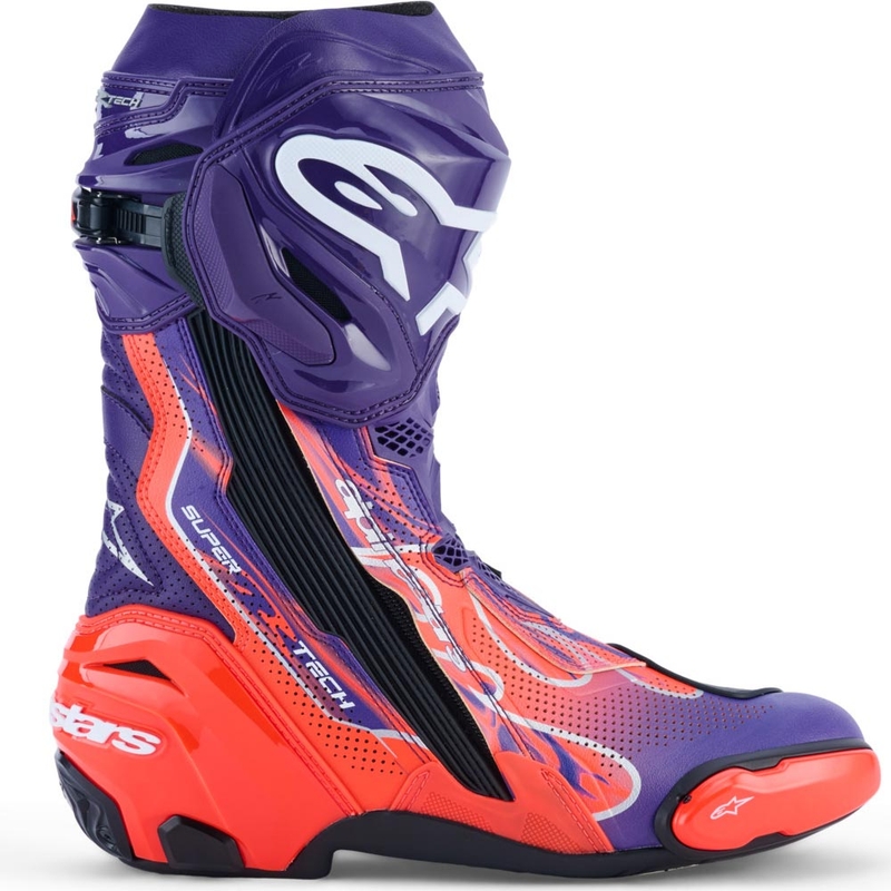 Alpinestars Supertech R Vented Flyte motociklističke čizme ograničeno izdanje Jorge Martin ljubičasto-crveno-crne