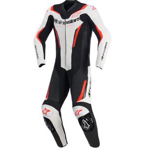 Alpinestars GP Force V2 dvodijelno kožno odijelo crno-bijelo-fluo crveno