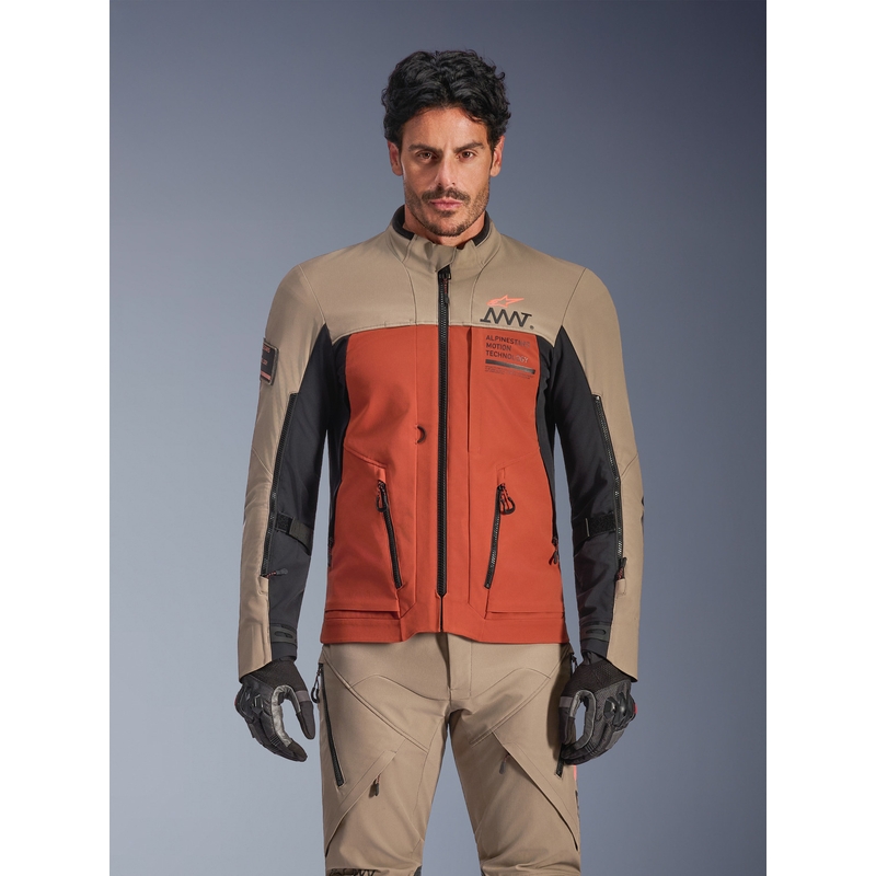 Alpinestars AMT-8 Stretch Drystar XF motociklistička jakna smeđe-narančasto-crna