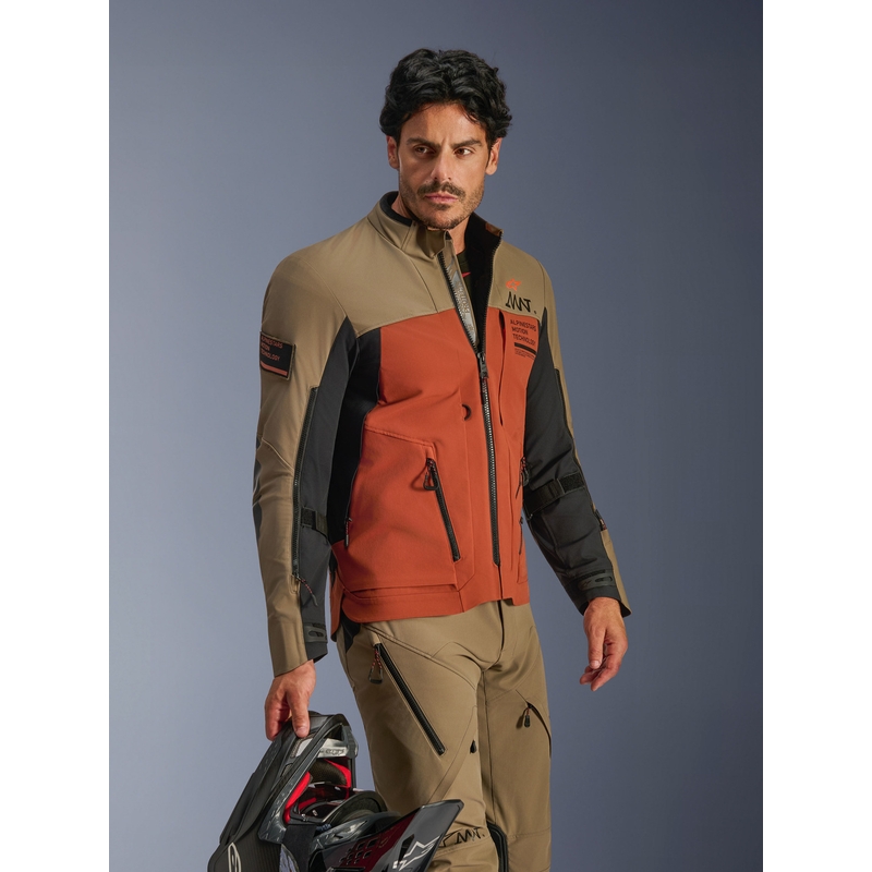 Alpinestars AMT-8 Stretch Drystar XF motociklistička jakna smeđe-narančasto-crna
