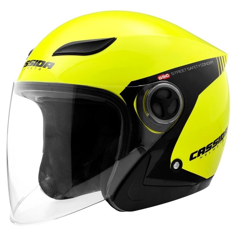 Otvorena motociklistička kaciga Cassida Reflex Safety crno-fluo žuta
