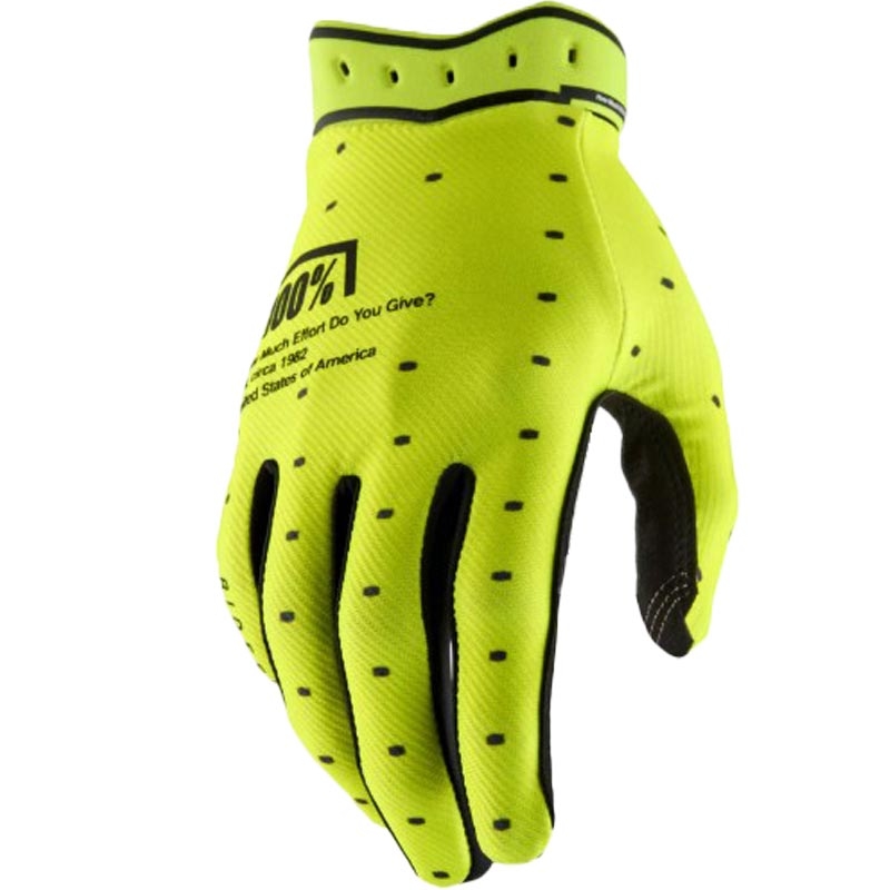 Motokros rukavice 100% Ridefit fluo žute