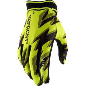 Motokros rukavice 100% Ridefit fluo žuto-crne