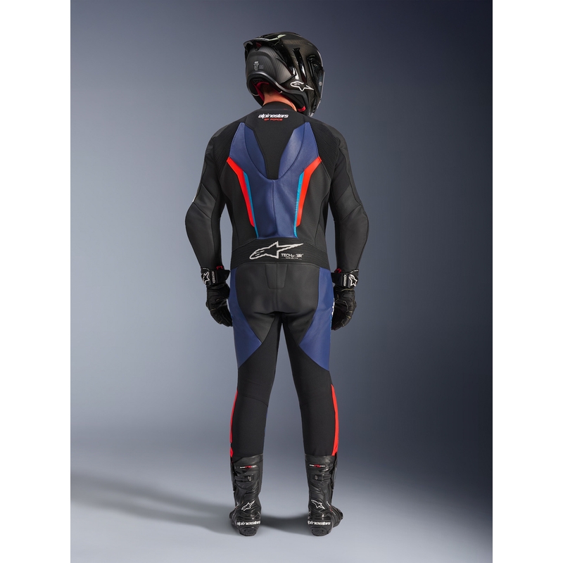 Alpinestars GP FORCE V2 jednodijelno motociklističko odijelo crno-plavo-fluo crveno