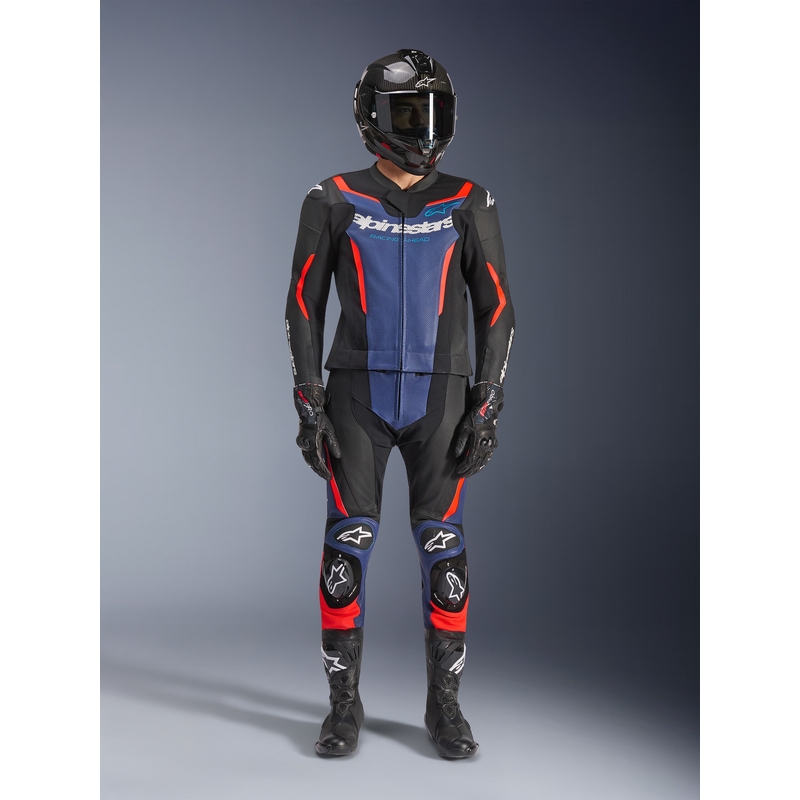 Alpinestars GP Force V2 dvodijelno motociklističko odijelo crno-plavo-fluo crveno