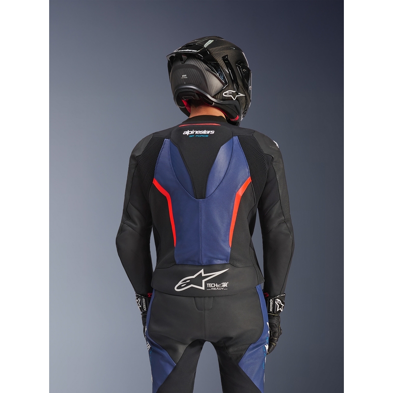 Alpinestars GP Force V2 dvodijelno motociklističko odijelo crno-plavo-fluo crveno