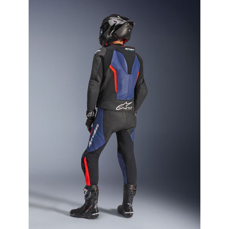 Alpinestars GP Force V2 dvodijelno motociklističko odijelo crno-plavo-fluo crveno