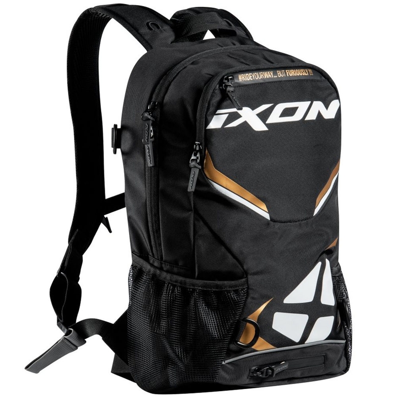 Moto ruksak IXON R-Tension 23 crno-bijelo-zlatni