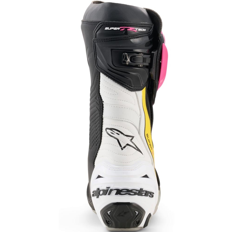 Alpinestars Supertech R motociklističke čizme crno-bijelo-ružičasto-žuto