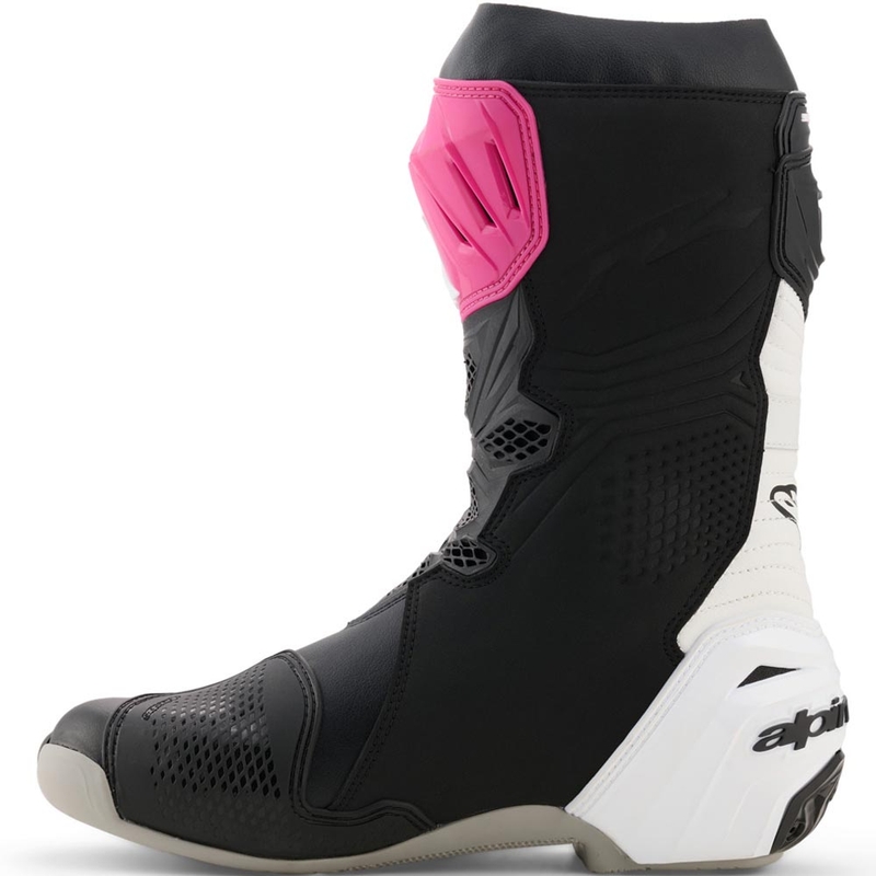 Alpinestars Supertech R motociklističke čizme crno-bijelo-ružičasto-žuto
