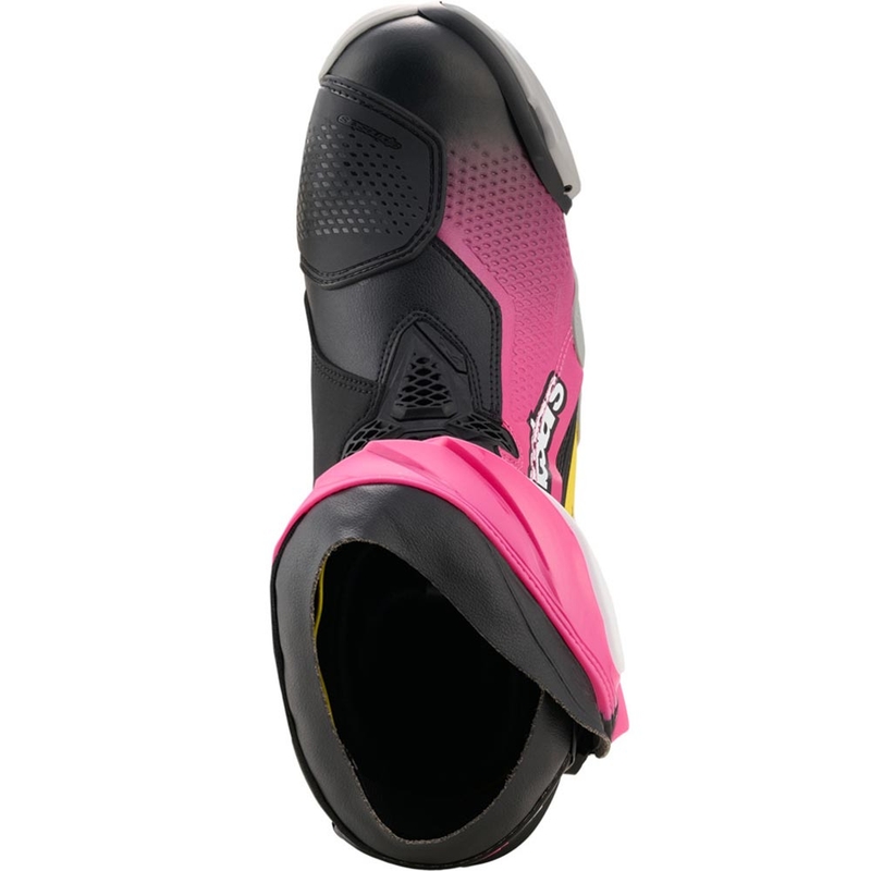 Alpinestars Supertech R motociklističke čizme crno-bijelo-ružičasto-žuto