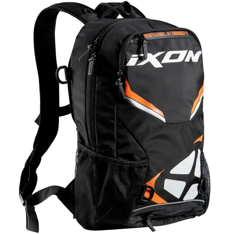 Moto ruksak IXON R-Tension 23 crno-bijelo-narančasti