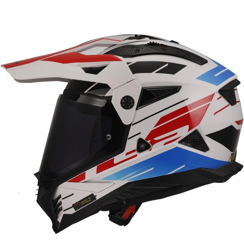 Enduro motociklistička kaciga LS2 MX702 PIONEER II NAMIB bijelo-plavo-crvena