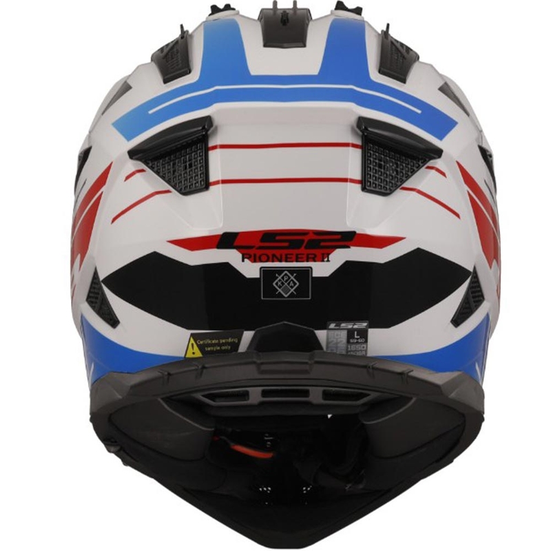 Enduro motociklistička kaciga LS2 MX702 PIONEER II NAMIB bijelo-plavo-crvena