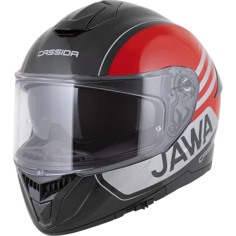 Cassida Integral GT 2.1 Jawa Sport integralna motociklistička kaciga crno-biserno crveno-srebrna