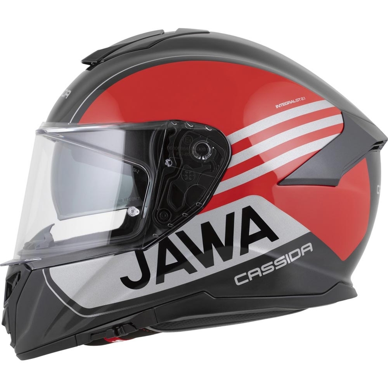 Cassida Integral GT 2.1 Jawa Sport integralna motociklistička kaciga crno-biserno crveno-srebrna