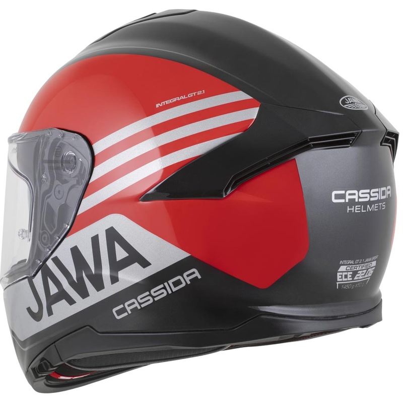 Cassida Integral GT 2.1 Jawa Sport integralna motociklistička kaciga crno-biserno crveno-srebrna